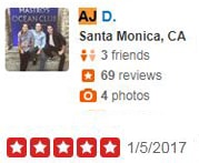 AJ D review on Dr Caster in yelp